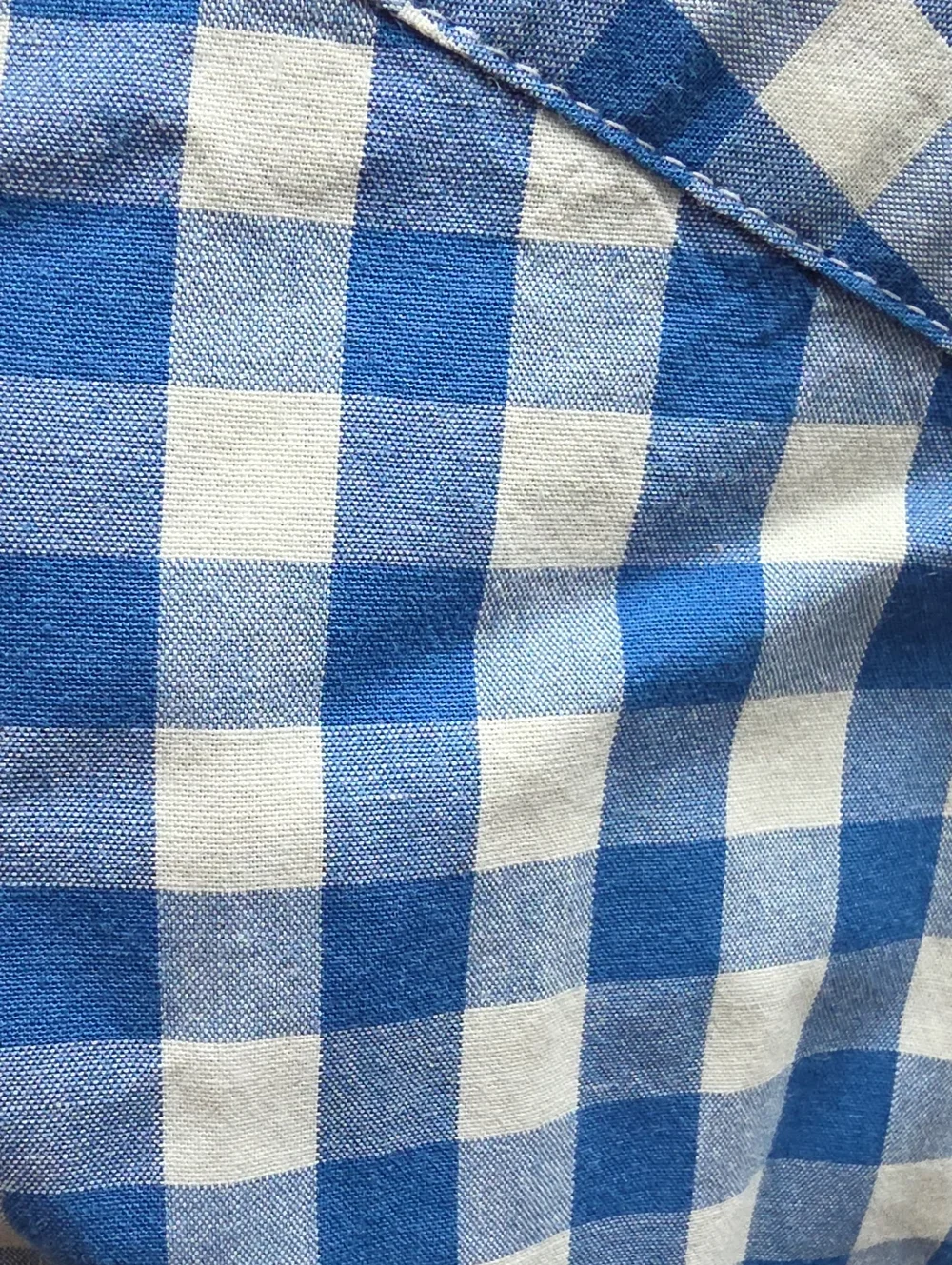 Men's J Crew Short Sleeve Button-down Blue & White White Check Size Medium, SLIM